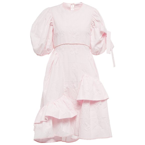 NEW CECILIE BAHNSEN Danita asymmetric-ruffle back-tie cotton dress Size US 2 - Picture 12 of 12